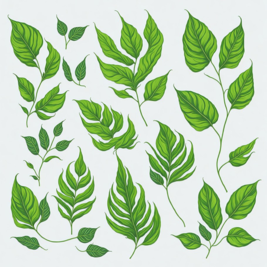 Green_leaves clipping path set