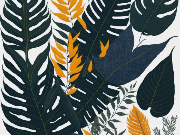 colorful tropical leaves PNG